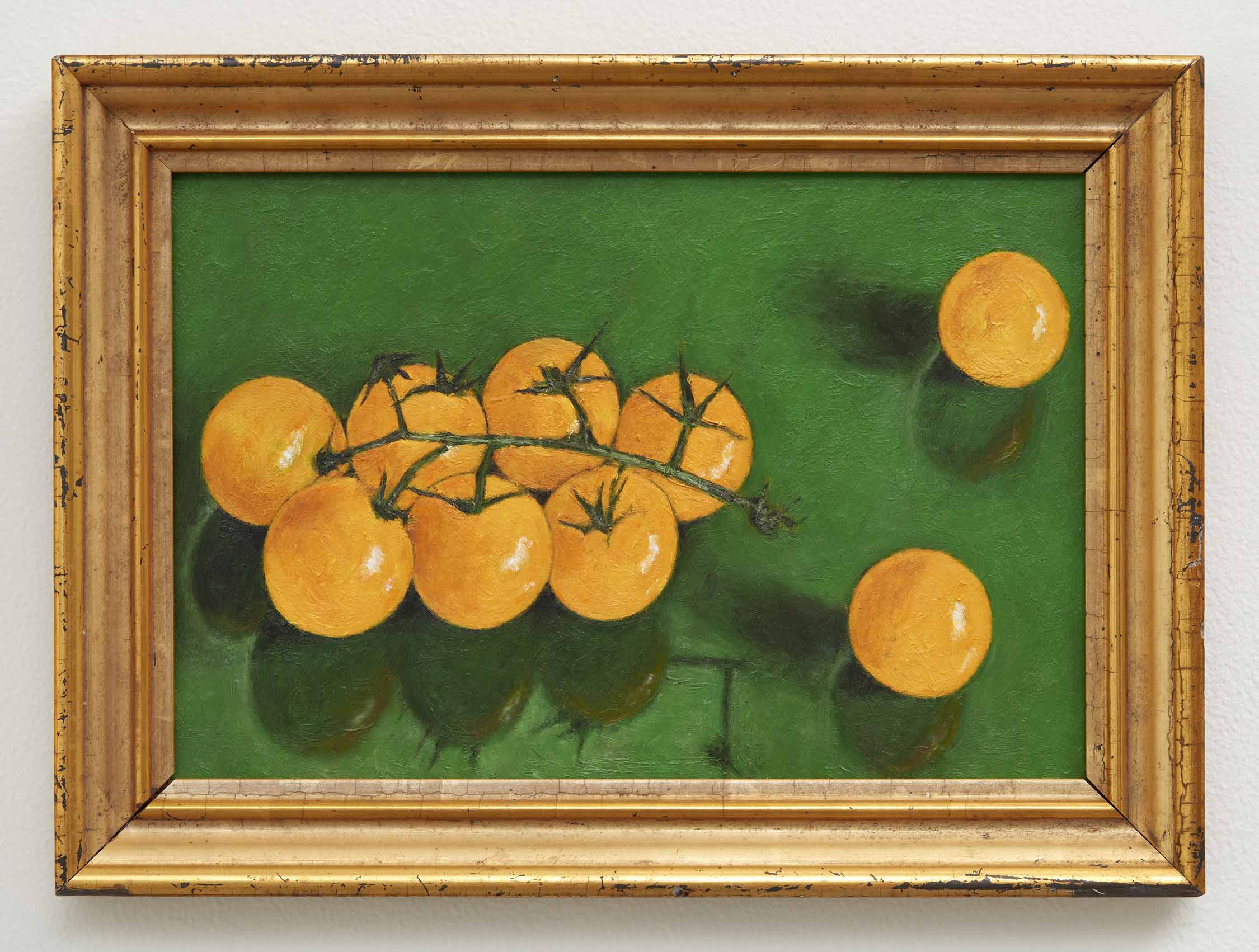 Max Jahn, <i>Tomatoes</i>, 2025. Oil on copper in artist's frame, 10 5/8 x 14 1/2 x 1 1/8 in (27 x 36.8 x 2.9 cm)